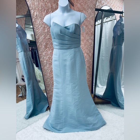 Amsale Light Blue Strapless Wedding Dress - Picture 1 of 4